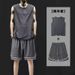Men's Basketball Jersey Summer Ice Silk Thin Quick-Dry Youth Vest Shorts Cool Fashion Casual Sports Set_desvips.com