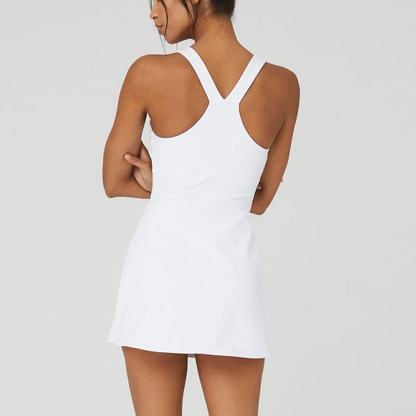 001 Cross-Border V-Neck Skirt With Chest Pad Anti-Exposure Y-Shape Sexy Back Outdoor Badminton Tennis Sports Yoga Wear For_desvips.com