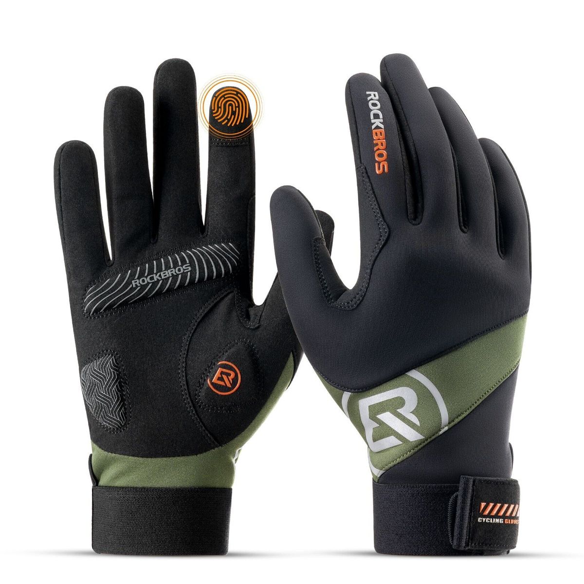 ROCKBROS Warm Cycling Gloves, Windproof, Touchscreen, Unisex Cycling Gloves_desvips.com
