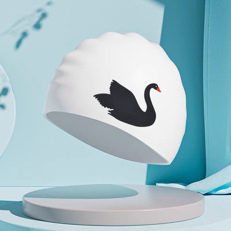 Waterproof Ear-protecting Silicone Swim Cap For Children And Adults, Universal, Cartoon Print, Non-tightening,_desvips.com