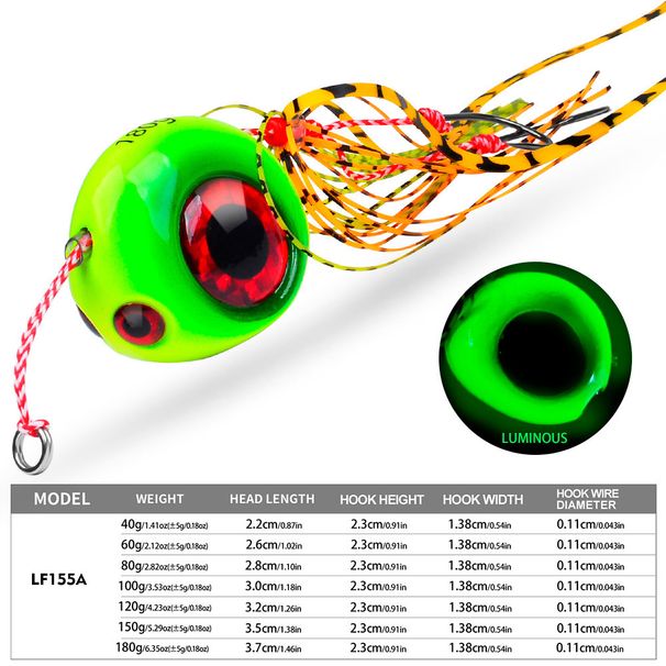 Red Seal Head Lure Bait Sea Fishing Moon Lead Fish Bearded Squid With Double Hooks Luminous Iron Plate_desvips.com