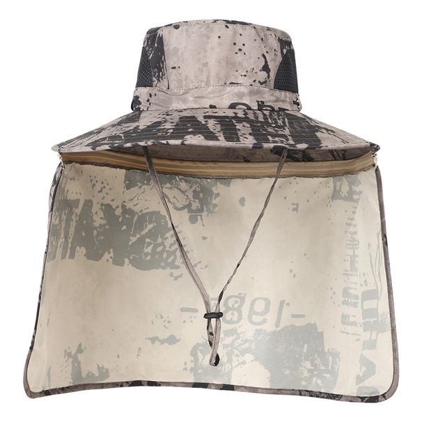 SunShield Pro Outdoor Hat - UPF 50+ Wide Brim Sun Cap With Detachable Face Cover For Hiking/Travel_desvips.com