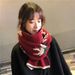 Christmas Red Scarf Winter New Year Knitted Wool Versatile Warm Neck Warmer Korean Style Thickened Student_desvips.com