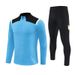 Half-Zip Pullover Football Training Suit Set 2526 Long Sleeve Autumn Winter On-Field Knitted Sportswear_desvips.com