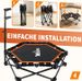 Klappbares Indoor Trampolin Orange Höhenverstellbarer Handgriff 150kg Ø86 5cm Fitness Zuhause_desvips.com