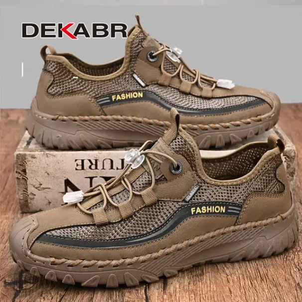 DEKABR Men's Casual Breathable Mesh Sneakers Thick Rubber Outsole Non-Slip Summer Outdoor New Quality Fashion Men Shoes_desvips.com