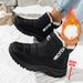 Women's Waterproof Snow Boots With Fleece Lining, Slip-On Winter Shoes For Outdoor, Hiking, And Casual Wear_desvips.com