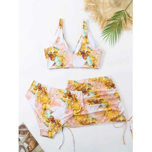 Women's High-Waisted Bikini Set - Floral Print Push-Up Swimsuit With Adjustable Straps & Tummy Control (Sexy & Supportive)_desvips.com