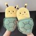 Best Friend Warm Cute Female Student Writing Riding Windproof Creative Turtle And Bee Fingerless Gloves_desvips.com