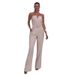 Women's Summer New Fashion Tube Top Waist Solid Color Wide Leg Jumpsuit Women's Clothing_desvips.com
