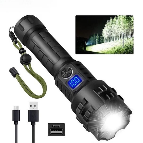 Rechargeable High Brightness P70 Aluminum Alloy Outdoor Portable Telescopic Zoom Long Range LED Flashlight_desvips.com