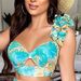 Women's summer new printed one-shoulder sleeve two-piece sexy Skirt Suits_desvips.com