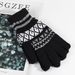 001 Men's Jacquard Gloves Wholesale Knitted Warm Winter Magic Fingered Fleece Lined For Cycling And Skiing_desvips.com
