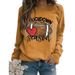 Women's Clothing Site Ready Stock Simple Pullover Crewneck Top T shirt TouchDown Print Loose Sweatshirt_desvips.com