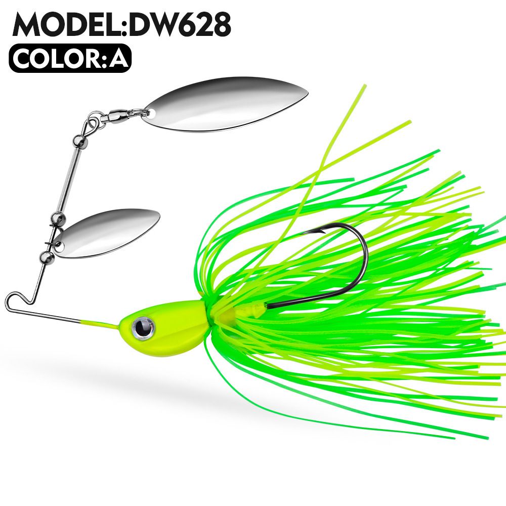 Metallic Sequin Beard Man Bait 10G 14G Tassel Spinnerbait Anti-Hook Bottom Bionic Fishing Lure_desvips.com