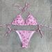 Rose Red Printed Strap Three-Piece Bikini Surfing Swimsuit For Women Hot Girl Sanya Vacation Swimwear_desvips.com