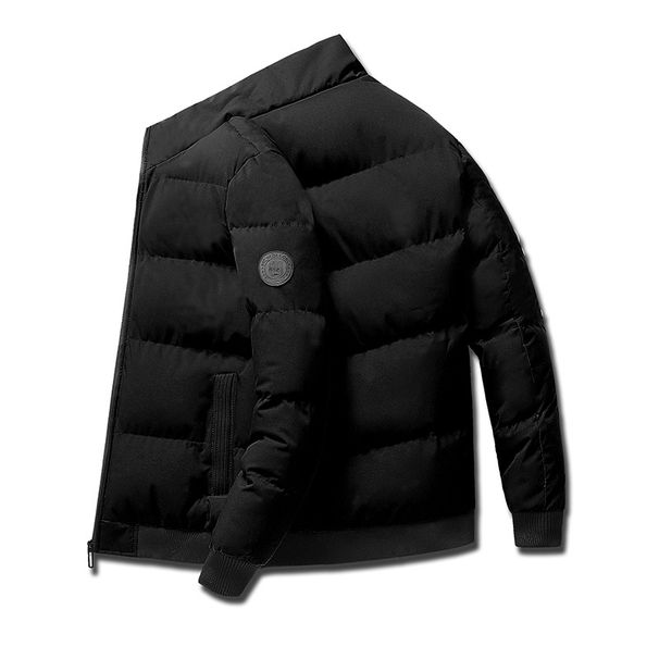 2026 Fashion Wintercoat Men Stand Collar Splicing Badge Long Sleeve Casual Thicken Keep Warm Cotton-Padded Jacket M-5XL_desvips.com