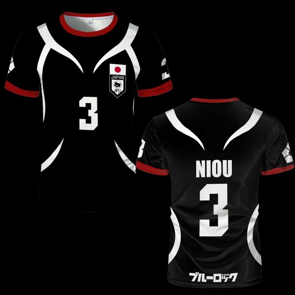 Blue Lock Cartoon Soccer Sports T Shirt Japanese Anime Cosplay Kids Football Jersey Black T-shirts Mens Summer Short_desvips.com