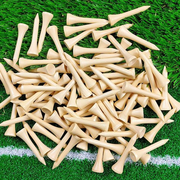 100pcs/pack TEE Clear Varnish Wooden Golf Seat, Ball Holder, Golf Tee Serving Ladder_desvips.com