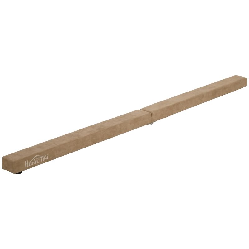 Faltbarer Schwebebalken, Rutschfest, Wildlederbezug, Holz, 210 Cm, Braun_desvips.com