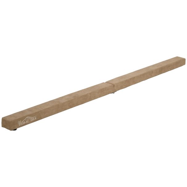 Faltbarer Schwebebalken, Rutschfest, Wildlederbezug, Holz, 210 Cm, Braun_desvips.com