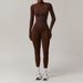 Cross-Border Tight Yoga Jumpsuit Outdoor Thermal One-Piece Running Fitness Suit Fleece-Lined Autumn Winter_desvips.com