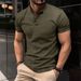 Unbeatable Quality Summer T-shirt Men's Button Henry Collar Sports Polo Shirt Ins_desvips.com