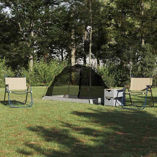 Minimalist Mosquito Net - Gray And Black - Mesh, Polyethylene, And Polypropylene - Matte Surface - For Outdoor Use_desvips.com