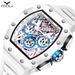 Luxury Men's ONOLA Fashion Casual Multifunctional Silicone Tape Waterproof Quartz Watch White_desvips.com
