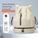 Fashionable Lightweight Outdoor Basketball Bag With Reflective Strip Design, Sports Fitness Casual Drawstring Backpack,_desvips.com