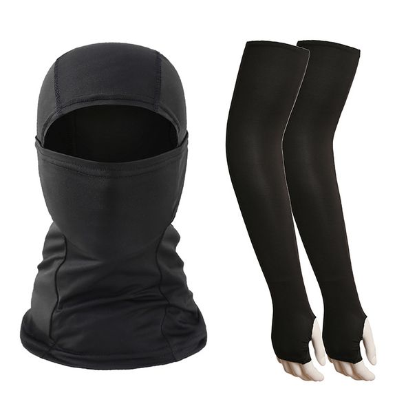Sheikh Camouflage Balaclava Masked Flying Tiger Hat Extended Fingerless Ice Silk Sun Protection Sleeve Set_desvips.com