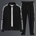 Men's Clothing sports suit men's spring and autumn sweatshirt outdoor running leisure two piece suit loose trend plus size jacket_desvips.com