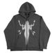 Street Hip Hop Gothic Y2k Black Zipper Hoodie Rock Harajuku Jacket Sweatshirt For Women_desvips.com