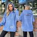 Women's flannel loose hooded long-sleeved pullover plush sweatshirt_desvips.com