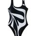 2026 New Striped Color Block Sexy Tight Bikini One-Piece Swimsuit_desvips.com