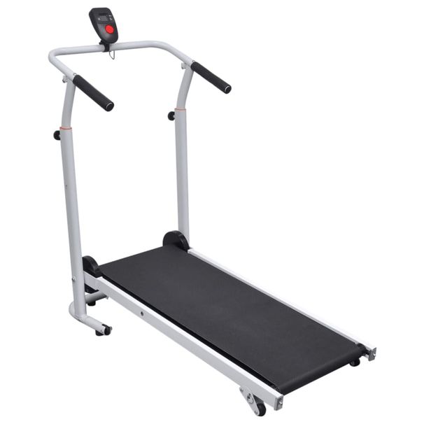Black Manual Treadmill For Home Use - Foldable Design - Non-Slip Running Surface - Speed, Duration, Distance, And Calorie Tracking - Adjustable Feet_desvips.com