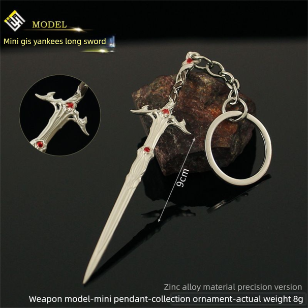 Baldur's Gate 3 Merchandise: Mini Gith Yonkai Long Sword Alloy Weapon Model, Small Keychain Pendant Ornament_desvips.com