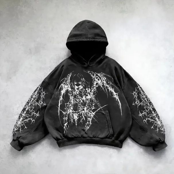 Washed Hooded Pullover Hoodie Winter High Street Unisex Sweatshirt Versatile Top_desvips.com