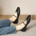 Woman Spring Casual Square Toe Low Soft Soled Lolita Flats Ballerina Red Female Elegant French Retro Buckle Mary Janes_desvips.com