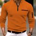 001 Cross-Border Spring And Autumn Men's Checkered With Arm Zipper Sports Polo Shirt_desvips.com