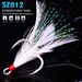 Songrui Gear New Wild Fishing Treble With Feather Pendant Inverted Blood Groove Goldfish Hook SZ012_desvips.com