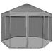 Robust Pop-Up Gazebo - Gray Tarpaulin, Black Side Walls, Powder-Coated Steel Frame, Water-Repellent Polyester Roof, Ideal For Outdoor Events_desvips.com