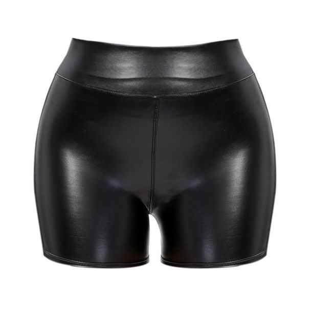 2024 European And American Sexy Tight-fitting Faux Leather Casual Shorts For Women, High Elasticity, Plus Size Sports_desvips.com