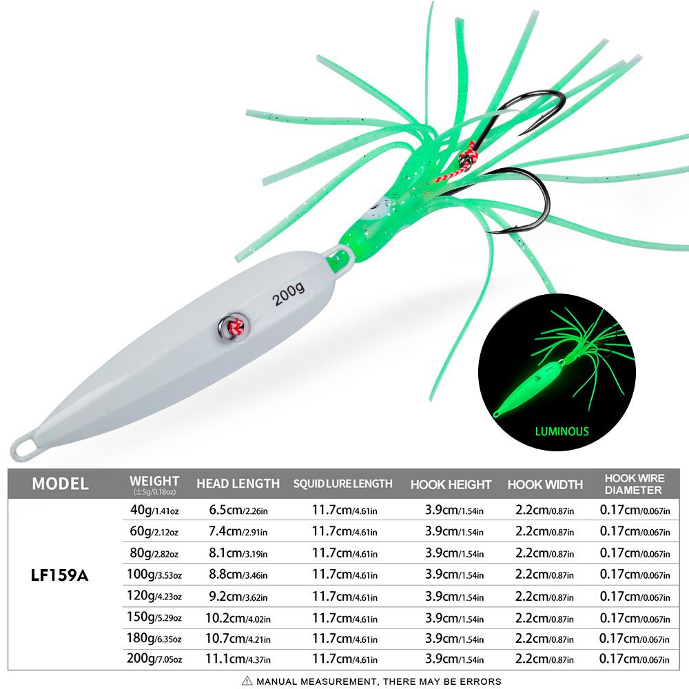 Deep Luminous Mustache Man Squid Hook Slow Jigging Flame Moon Lure Iron Plate Bionic Sea Drag Fishing Bait_desvips.com
