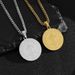 European And American Cross-border Hip-hop Retro Round Jewelry Titanium Steel Vacuum-plated Saint Benedict Pendant_desvips.com