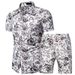 Men's Clothing Short Sleeve Shirt Printed Shirt Set _desvips.com