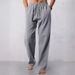 2024 Men's Large Loose Casual Linen Breathable Sports Pants Men_desvips.com