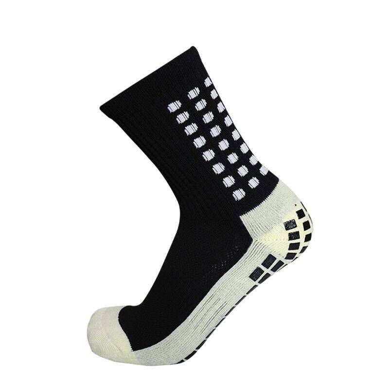 Men's Mid‑Calf Sports Socks With Silicone Anti‑Slip Dots, Adult Sweat‑Wicking Terry Bottom Training Football Socks_desvips.com