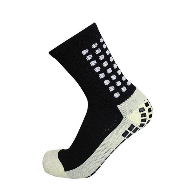Men's Mid‑Calf Sports Socks With Silicone Anti‑Slip Dots, Adult Sweat‑Wicking Terry Bottom Training Football Socks_desvips.com