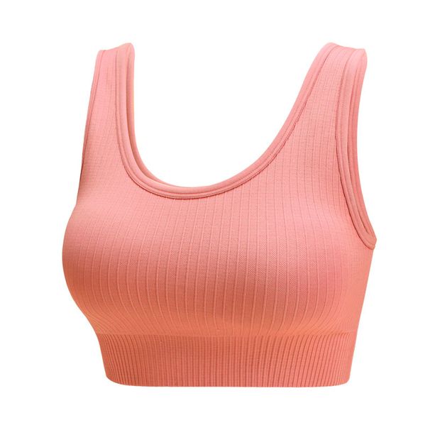Saishi New Summer U-Shaped Vest Fitness Running Yoga Top Wireless Vertical Striped Sports Bra For Women_desvips.com